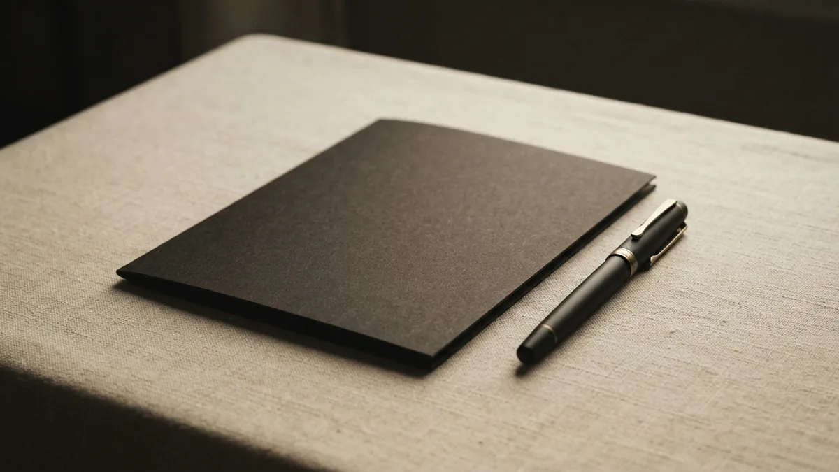 Writing and record skills A pen and blank folder represent the writing and record skills used in compliance.