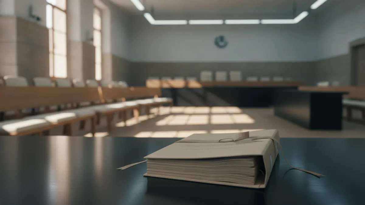 Civil remedies for breaches A legal file in a courtroom setting symbolizing civil enforcement
