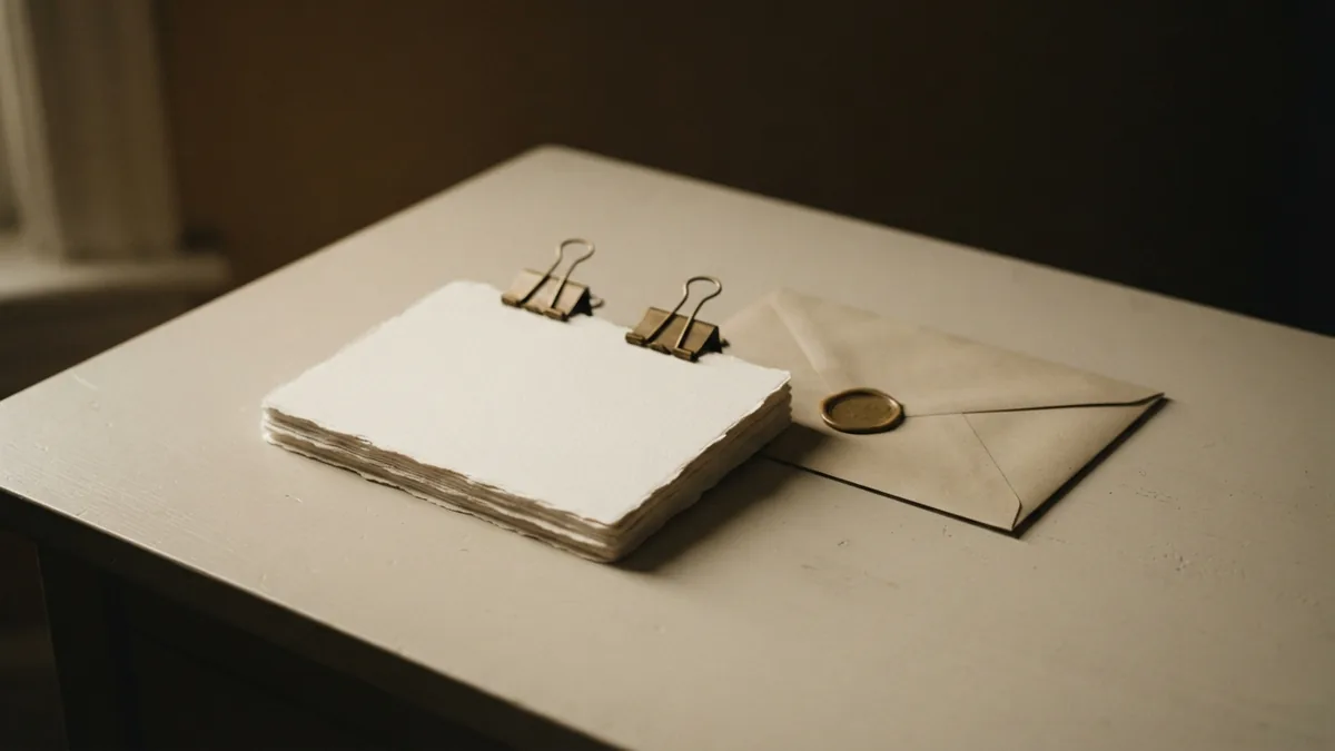 Blank cards and sealed envelope representing cash back and gift card rewards