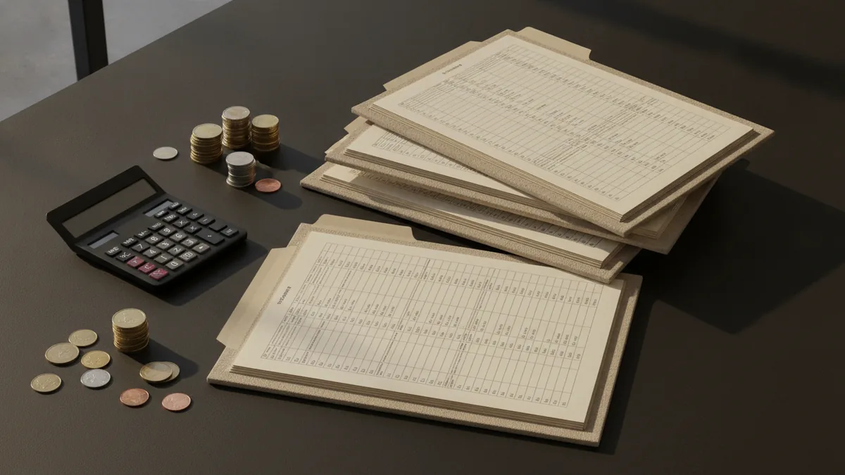 Reviewing venture fund terms Venture fund agreement folders beside a calculator and return model sheets