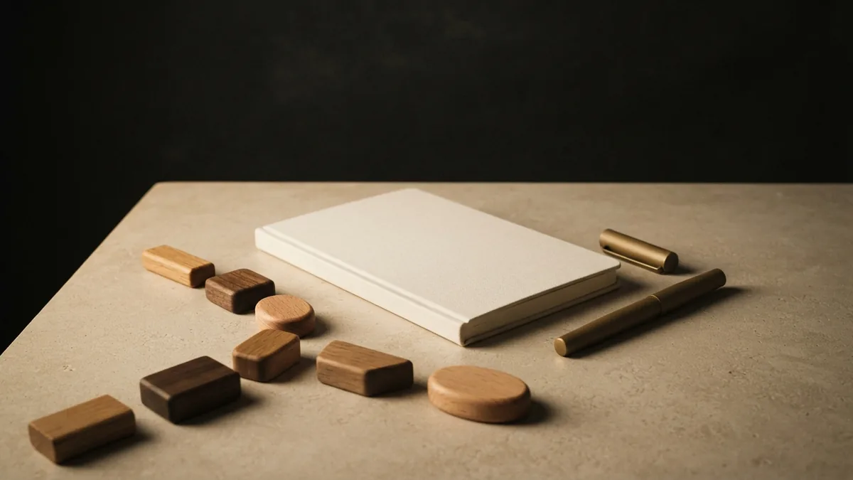 A measured career path Blank notebook and wood blocks suggesting a measured path into compliance leadership
