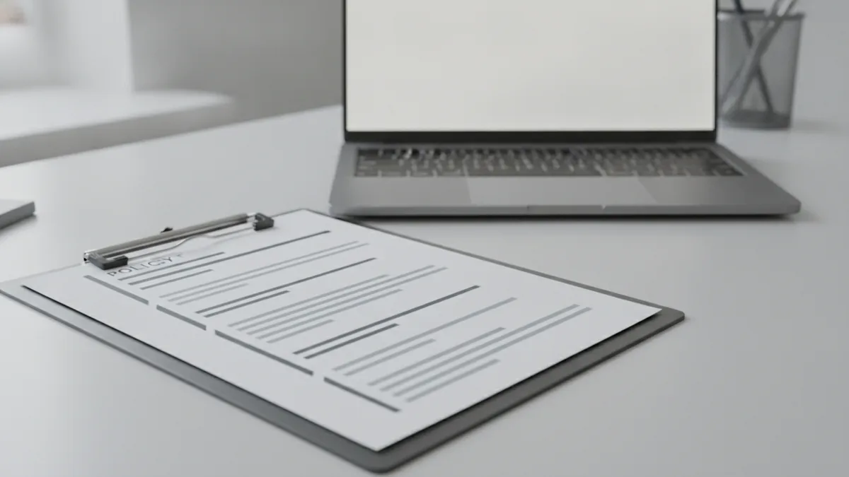 What “out of compliance” means A clipboard and laptop setup representing IT compliance reviews