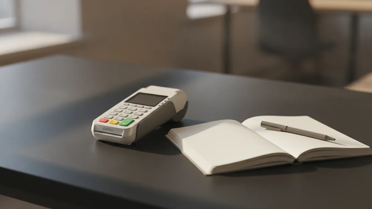 Start with your payment flow Payment terminal and notes illustrating card security responsibilities