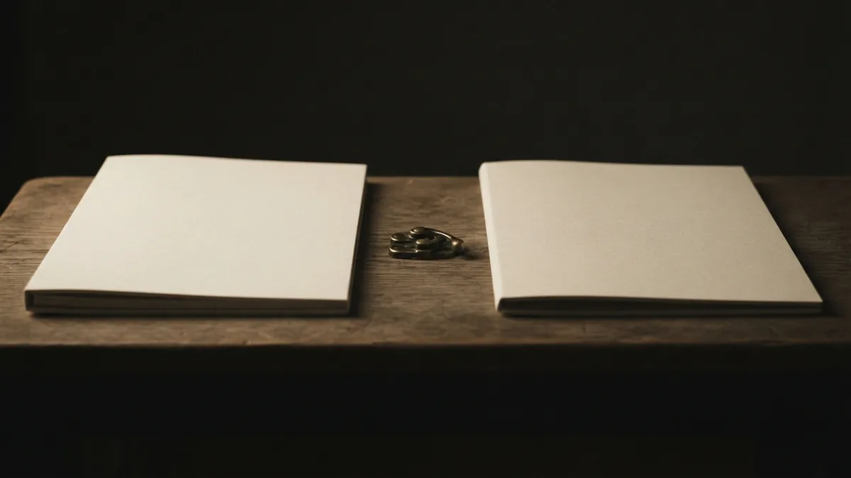 Two closed folders and a brass clasp suggesting careful property negotiations