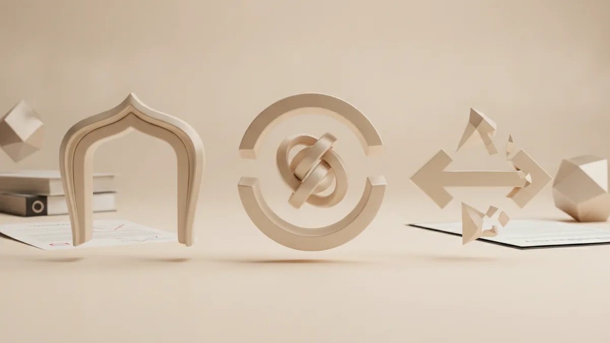 Abstract personal data rights concept with open pathways and protective shapes