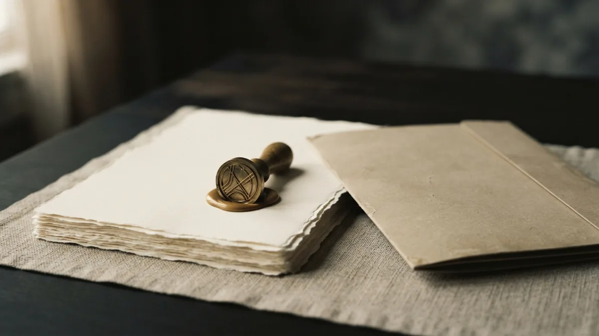 Wax seal and blank papers represent the key parts of a clear NDA