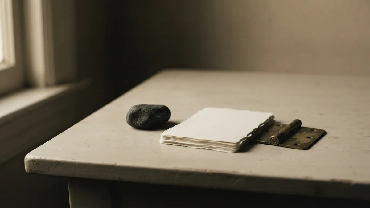 Spotting risk before it grows Misaligned blank papers and a dark stone suggesting risks in trademark filing