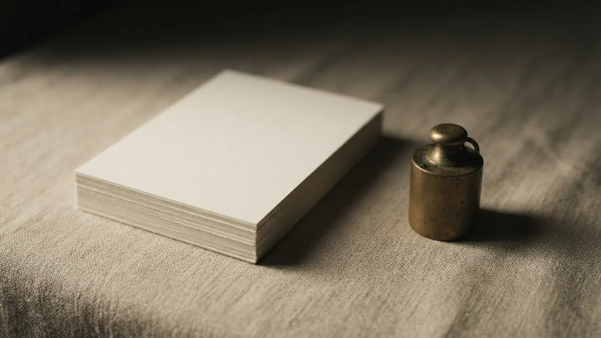 Blank papers and brass weight symbolise financial eligibility for legal help