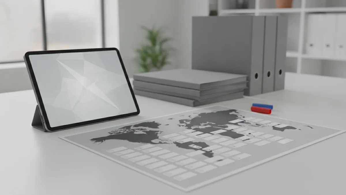 Workspace showing global coverage planning for trademark filings