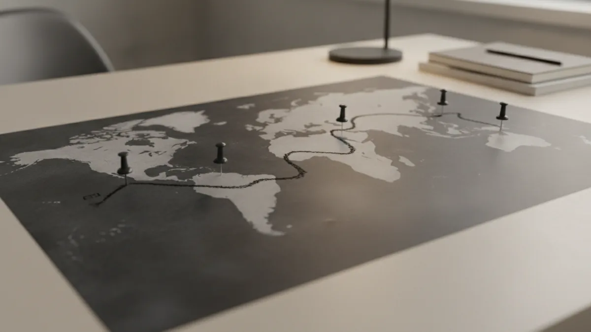 Brand protection across markets World map with markers showing trademark protection across countries