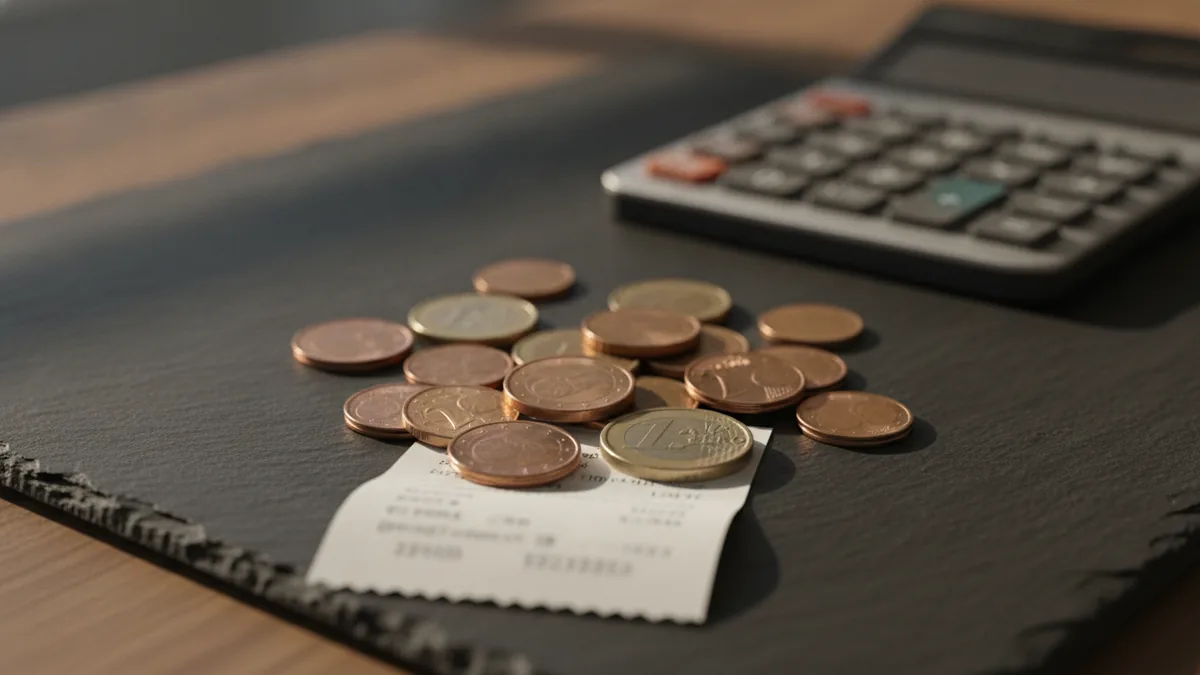 Trademark fee costs Coins and receipts illustrating trademark application and registration fees