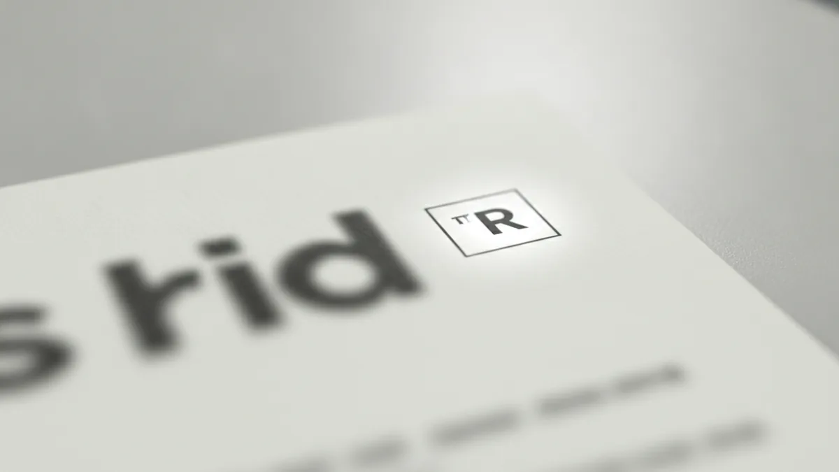 A document layout representing trademark symbol use in writing