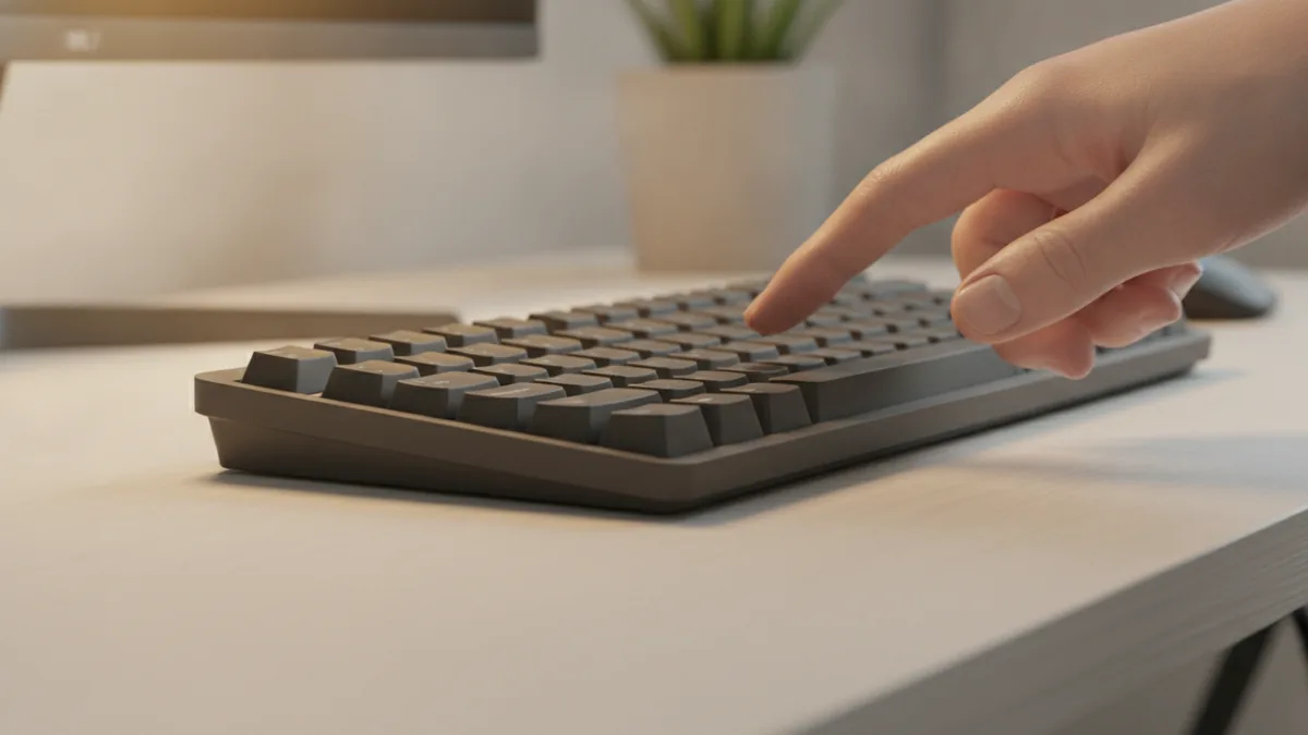 Shortcut keys for ™ Keyboard with fingers ready to use shortcut keys for the ™ symbol