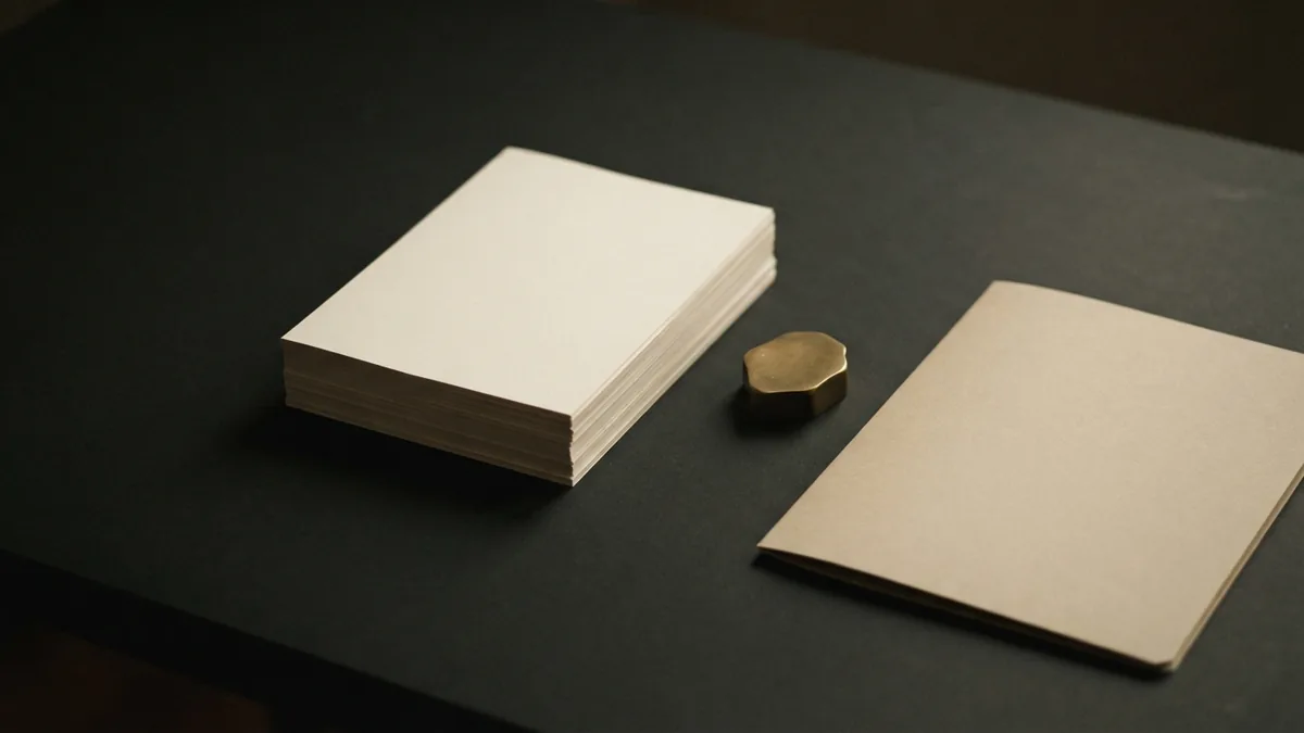 Paperwork for registered rights Blank papers and a brass paperweight evoke the formal process of registering rights