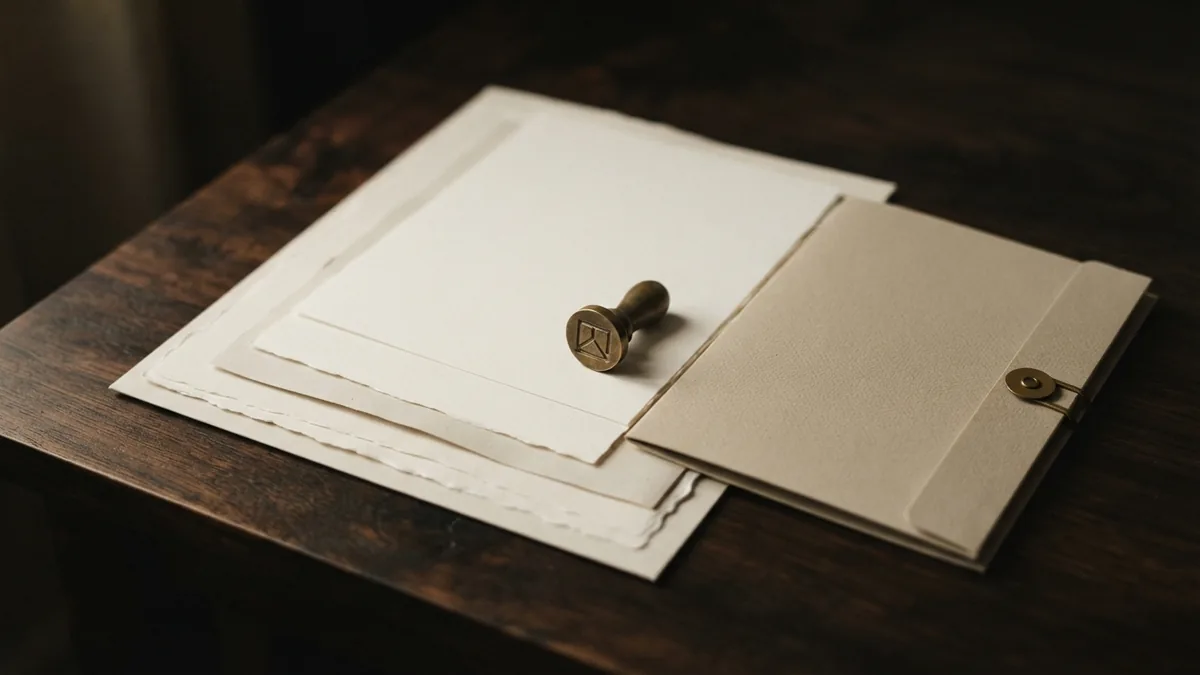 The formal path to federal appointment Blank papers and brass seal arranged on a dark desk for the federal appointment process
