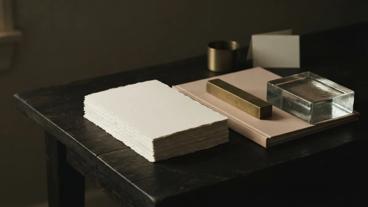 Objects that suggest clear consulting plans Blank papers and brass objects representing IT consulting services and planning