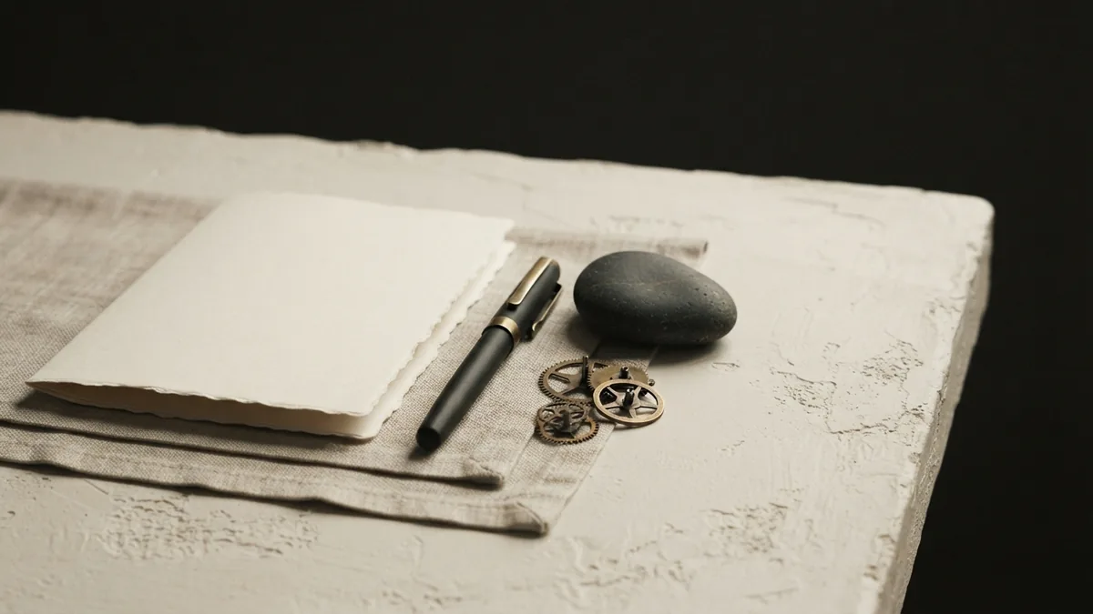 Fountain pen and brass parts symbolising the skills used in IT consulting