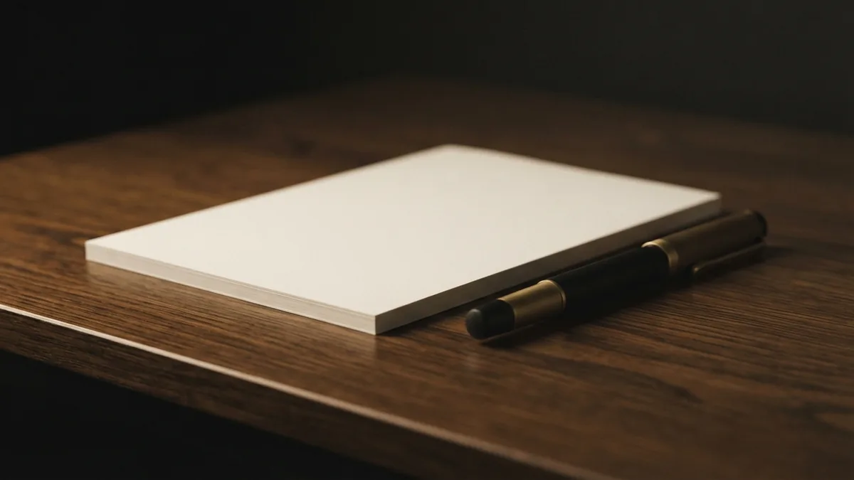 Blank paper and a fountain pen arranged for a careful security review