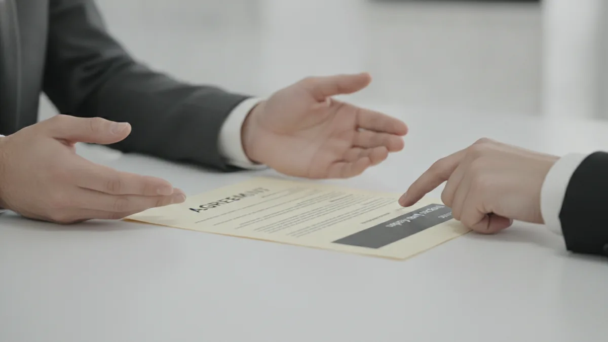 How a note supports payment clarity People reviewing a signed payment agreement on a table