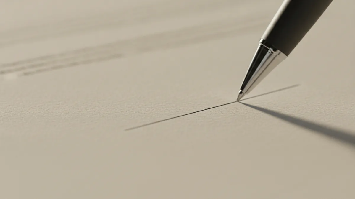 Signature and unconditional promise Pen over a signature line indicating commitment to payment terms