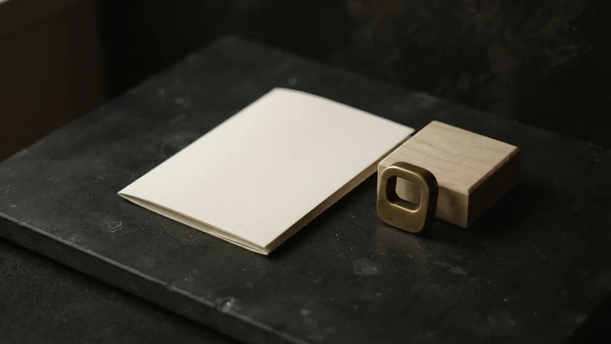 A blank sheet and simple building materials on a stone surface