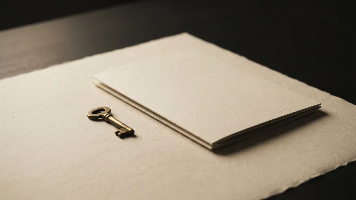 Looking beyond federal records Brass key beside a blank folder, evoking research beyond official trademark records