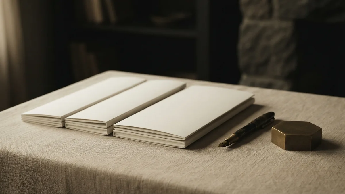 Orderly trademark filing steps Closed folders and brass hardware symbolizing the steps for filing a trademark