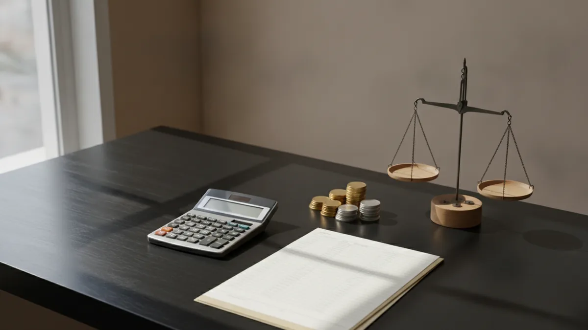 Calculating a TVPI multiple Financial analyst calculating fund value with a calculator and balance sheets