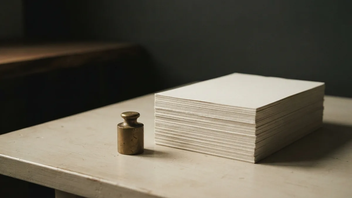 Blank papers and brass weight symbolising financial damages in an NDA case