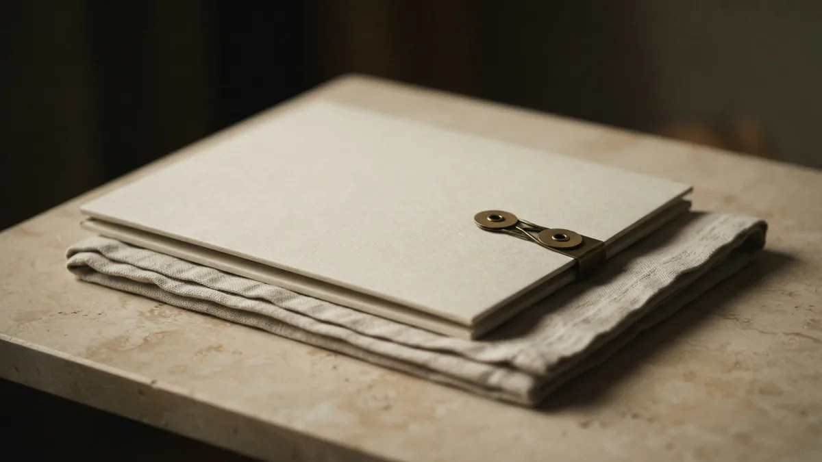 Secured blank folder on linen representing steps to prevent NDA violations