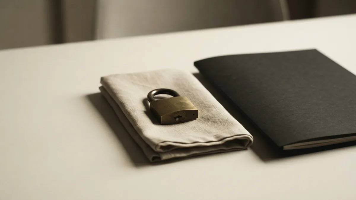 Brass lock and closed folder representing legal consequences of disclosure