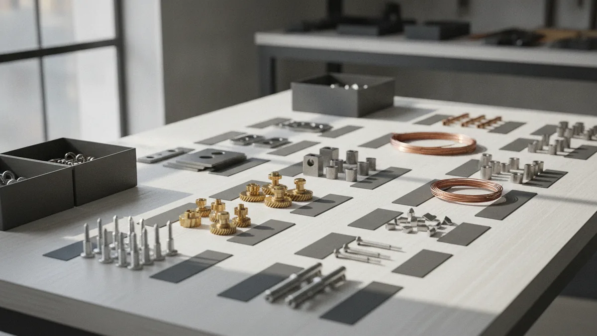 Different firearm components grouped for comparison