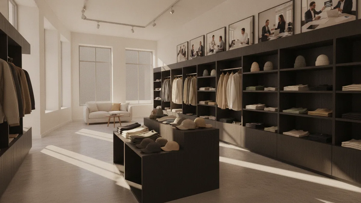 Casual apparel display suggesting brand growth and a steady retail presence