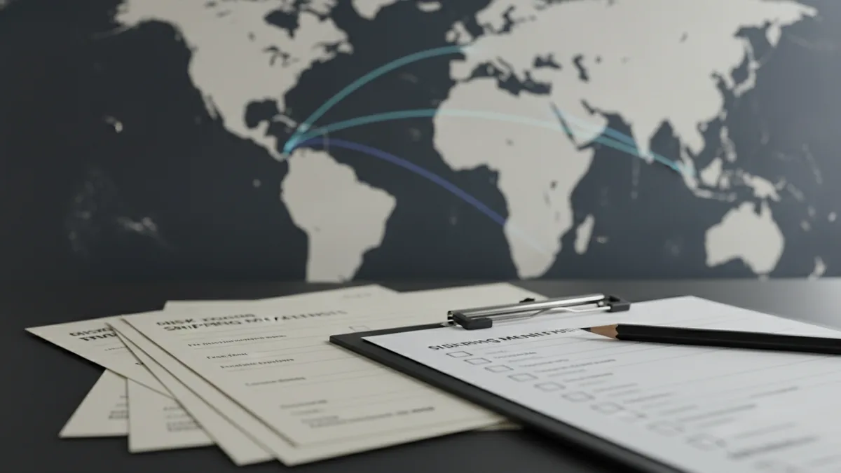 Why compliance protects trade International trade routes with paperwork showing compliance importance