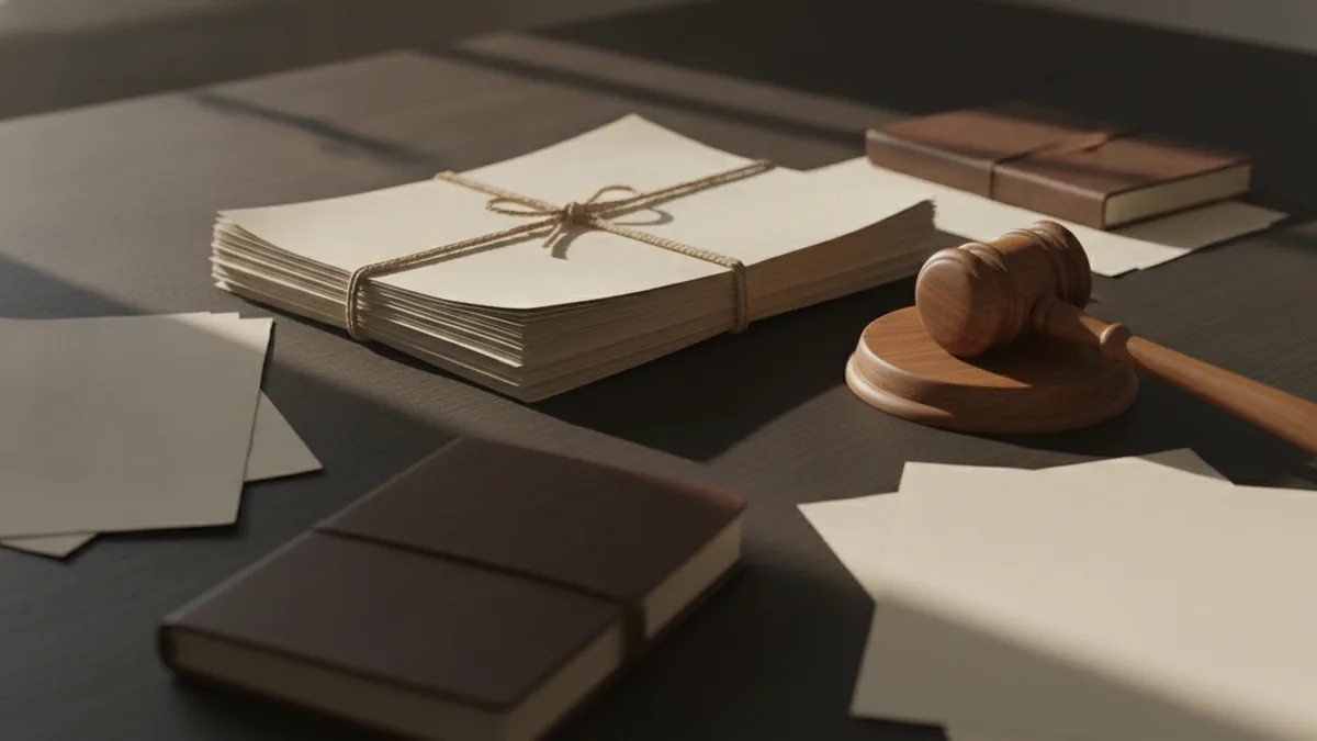 Trademark law and enforcement Legal documents and a gavel symbolizing trademark enforcement.