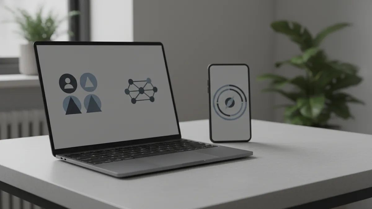 Laptop and phone on a desk illustrating common types of personal data signals