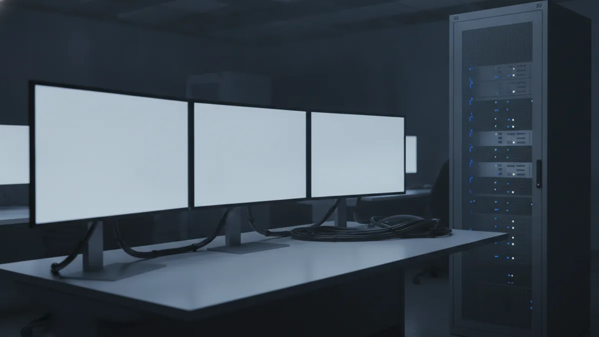 Challenges in compliance data Control room setup representing compliance data and supplier coordination challenges